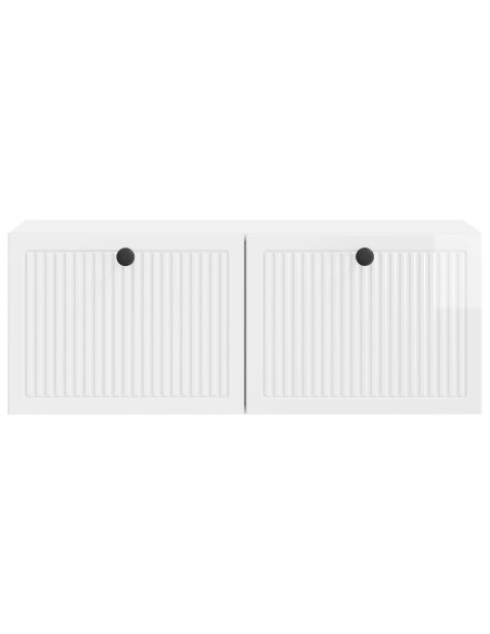 Mobile Porta TV da Muro Bianco Lucido 78,5 x 31 x 30 cm
