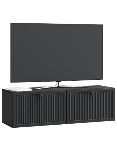 Mobile Porta TV da Muro Montaggio a parete Nero 98 x 31 x 30 cm