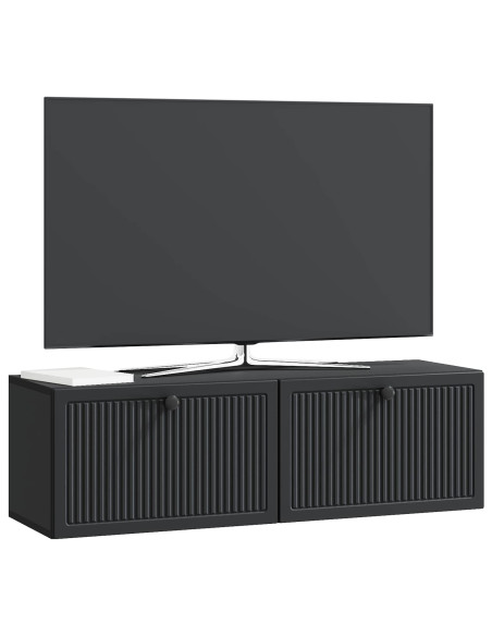 Mobile Porta TV da Muro Montaggio a parete Nero 98 x 31 x 30 cm