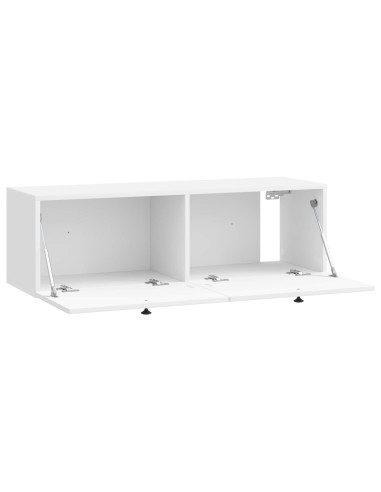 Mobile Porta TV da Muro Bianco Lucido 98 x 31 x 30 cm