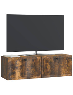 Mobile Porta TV da Muro Rovere Fumo 98 x 31 x 30 cm 2