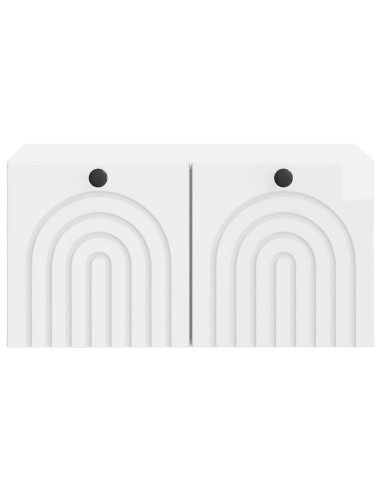 Mobile Porta TV da Muro Bianco Lucido 59,5 x 41 x 30 cm