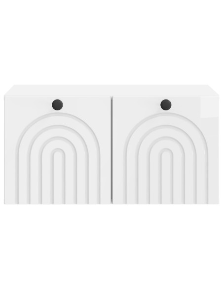 Mobile Porta TV da Muro Bianco Lucido 59,5 x 41 x 30 cm