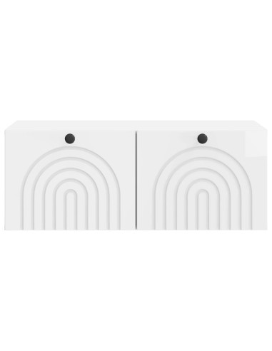 Mobile Porta TV da Muro Bianco Lucido 78,5 x 41 x 30 cm