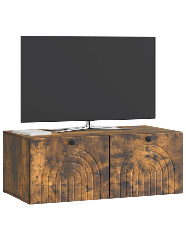 Mobile Porta TV da Muro Rovere Fumo 78,5 x 41 x 30 cm