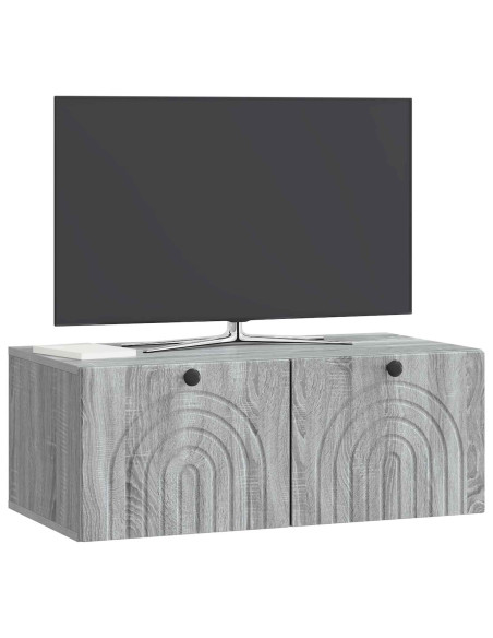 Mobile Porta TV da Muro Grigio Sonoma 78,5 x 41 x 30 cm