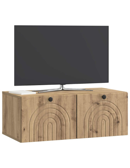 Mobile Porta TV da Muro Rovere Artigianale 78,5 x 41 x 30 cm