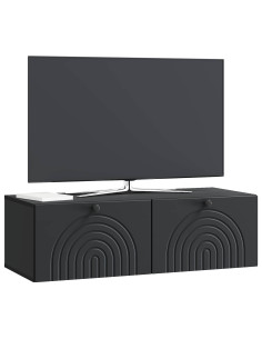 Mobile Porta TV da Muro Montaggio a parete Nero 99 x 41 x 30 cm 2
