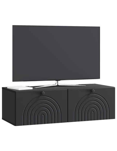 Mobile Porta TV da Muro Montaggio a parete Nero 99 x 41 x 30 cm