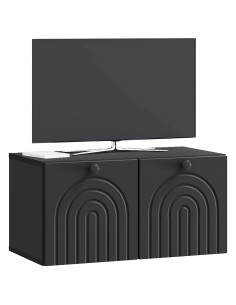 Mobile Porta TV da Muro Nero 59,5 x 31 x 30 cm 2