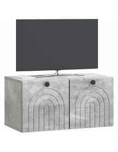 Mobile Porta TV da Muro Grigio Cemento 59,5 x 31 x 30 cm 2