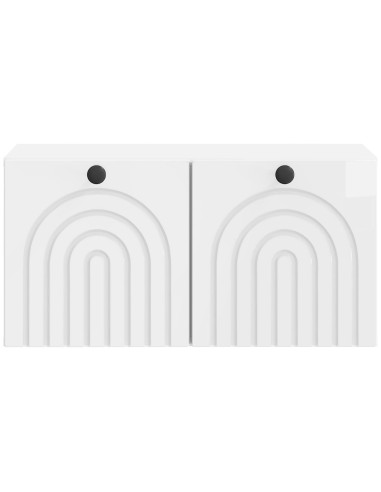 Mobile Porta TV da Muro Bianco Lucido 59,5 x 31 x 30 cm