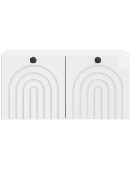 Mobile Porta TV da Muro Bianco Lucido 59,5 x 31 x 30 cm
