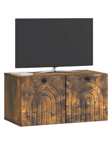 Mobile Porta TV da Muro Rovere Fumo 59,5 x 31 x 30 cm