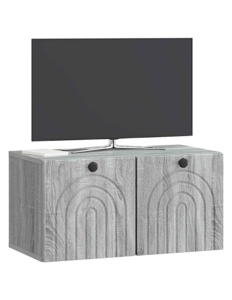 Mobile Porta TV da Muro Grigio Sonoma 59,5 x 31 x 30 cm