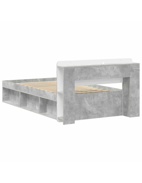 Telaio del letto con storage Grigio Cemento 75 x 190 cm