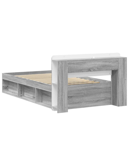 Telaio del letto con storage Sonoma grigio 75 x 190 cm