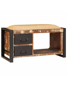 Panchina con contenitore Multicolore Legno massello di recupero