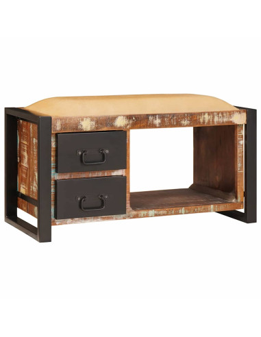 Panchina con contenitore Multicolore Legno massello di recupero