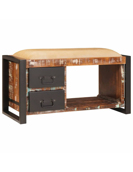 Panchina con contenitore Multicolore Legno massello di recupero