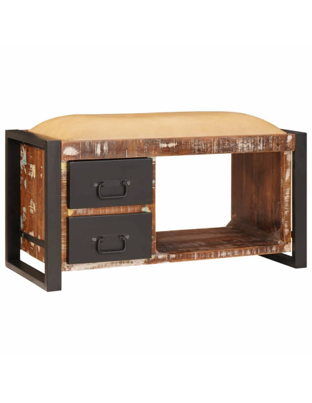 Panchina con contenitore Multicolore Legno massello di recupero