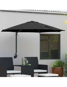 Ombrello da giardino Nero 248 x 248 x 148 cm