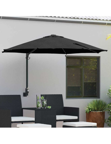 Ombrello da giardino Nero 248 x 248 x 148 cm
