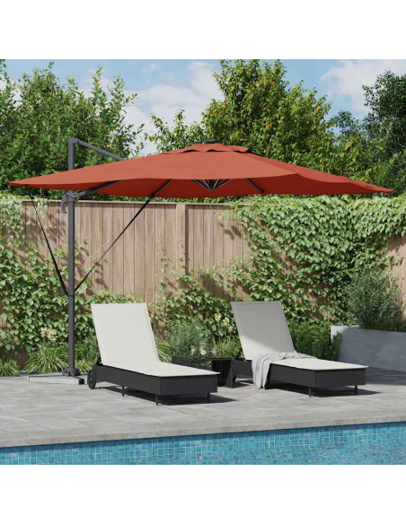 Ombrellone Terracotta 286 x 284 x 270 cm Alluminio e Poliestere
