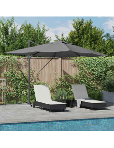 Ombrellone Antracite 352 x 251 x 265 cm Poliestere e Alluminio