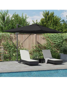 Ombrellone Nero 352 x 251 x 265 cm Poliestere e Alluminio