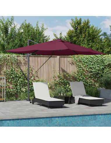 Ombrellone con blocco Rosso Bordeaux 352 x 251 x 265 cm
