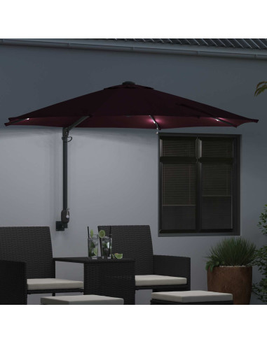 Ombrello da giardino Rosso Bordeaux 248 x 248 x 148 cm