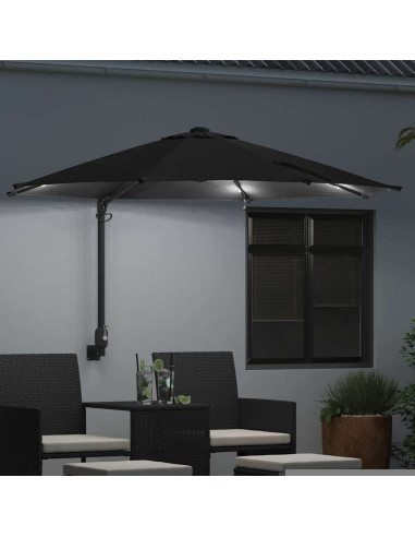 Ombrello da giardino Nero 248 x 248 x 148 cm