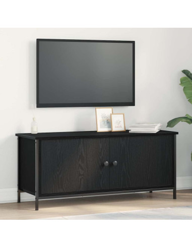 Mobile TV Rovere Nero 100 x 35 x 45 cm Legno multistrato