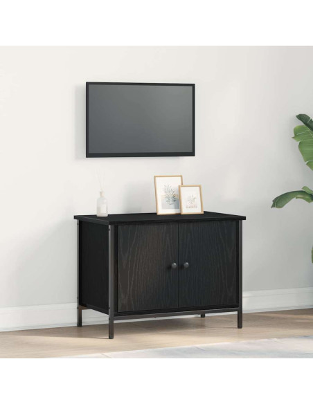 Mobile TV Rovere Nero 60 x 35 x 45 cm Legno multistrato