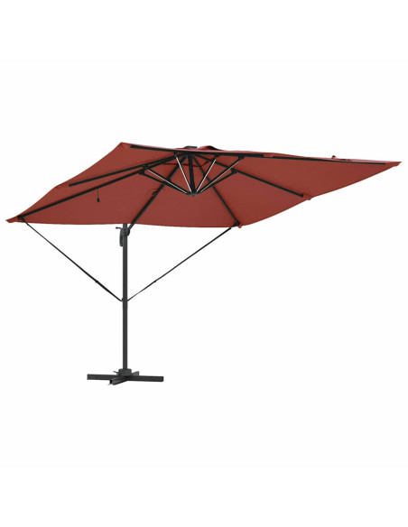 Ombrellone Terracotta 286 x 284 x 270 cm Alluminio e Poliestere