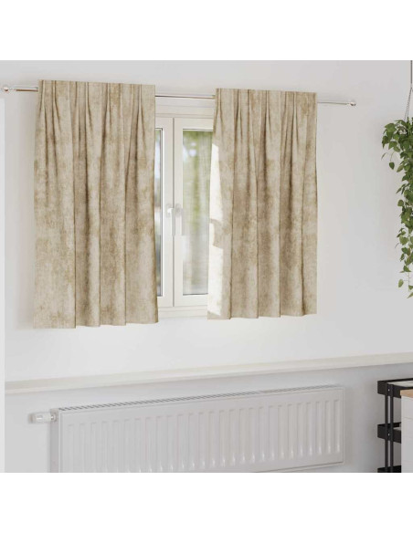 Tende in Velluto con tende 2 pcs Crema 140 x 140 cm Velluto