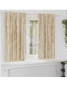 Tende in Velluto con tende 2 pcs Crema 175 x 140 cm Velluto