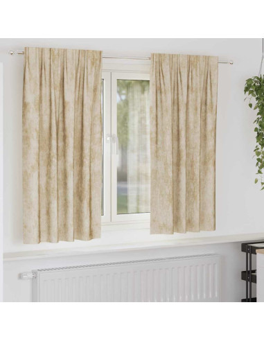 Tende in Velluto con tende 2 pcs Crema 175 x 140 cm Velluto