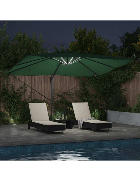 Ombrellone Verde 352 x 251 x 265 cm Poliestere e Alluminio