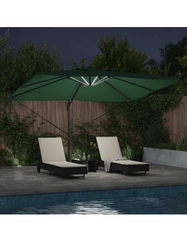 Ombrellone Verde 352 x 251 x 265 cm Poliestere e Alluminio