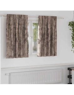Tende in Velluto 2 pcs Cappuccino 140 x 140 cm Velluto