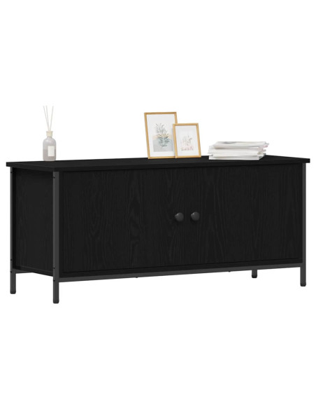 Mobile TV Rovere Nero 100 x 35 x 45 cm Legno multistrato