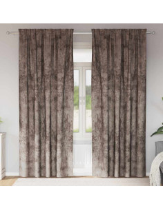 Tende in Velluto 2 pcs Cappuccino 245 x 140 cm Velluto