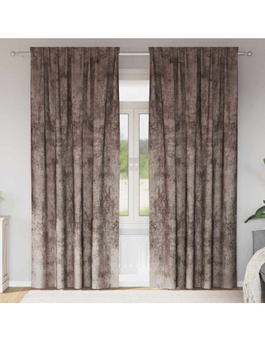 Tende in Velluto 2 pcs Cappuccino 245 x 140 cm Velluto