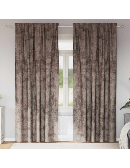 Tende in Velluto 2 pcs Cappuccino 245 x 140 cm Velluto