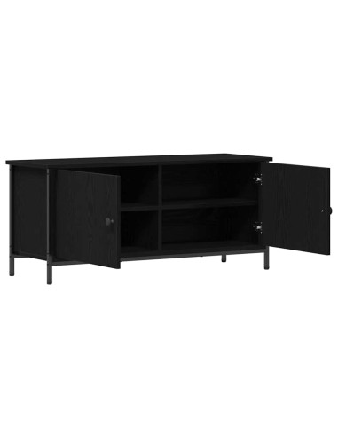 Mobile TV Rovere Nero 100 x 35 x 45 cm Legno multistrato