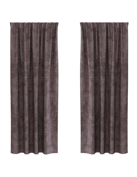 Tende in Velluto con tende 2 pcs Marrone 245 x 140 cm Velluto
