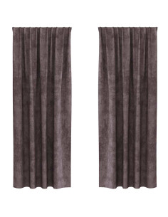 Tende in Velluto con tende 2 pcs Marrone 260 x 140 cm Velluto 2