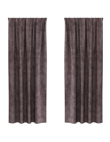 Tende in Velluto con tende 2 pcs Marrone 260 x 140 cm Velluto